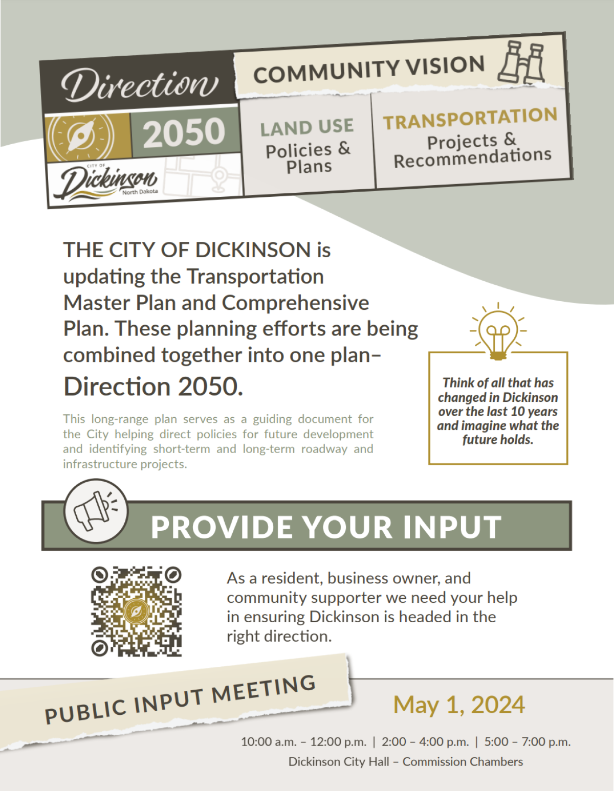 Direction 2050 flyer for meeting