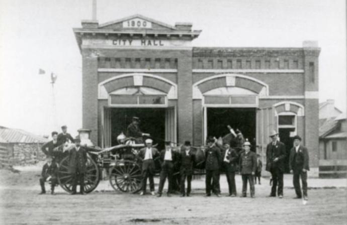 dickinson's first city hall and fire department