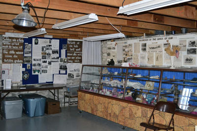 Exhibit inside the Germans from Russia stone house.