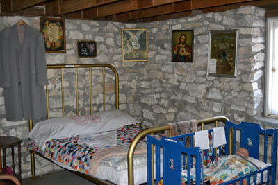 Bedroom in the stone house.