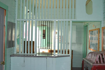 Depot ticket counter.