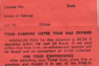 Parking Meter Ticket – 1979
