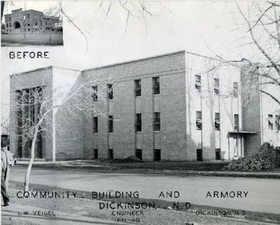 dickinson armory slash community building city hall