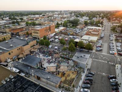 Aerial photo of downtown Dickinson