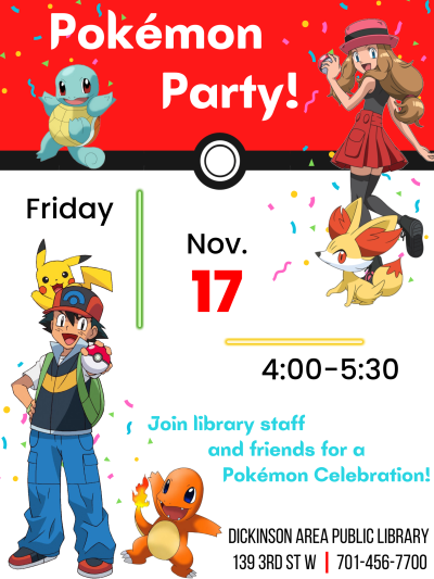 Pokemon Party Friday November 17th