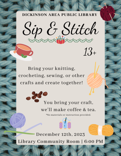 Sip and Stitch Poster