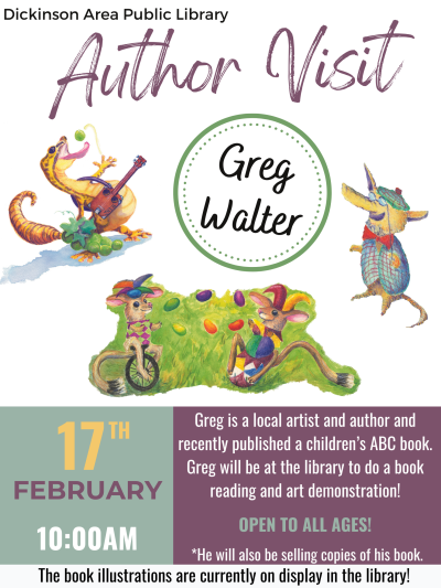 Author Visit with Greg Walter on February 17th at 10am