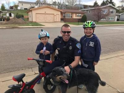 Cop and kids