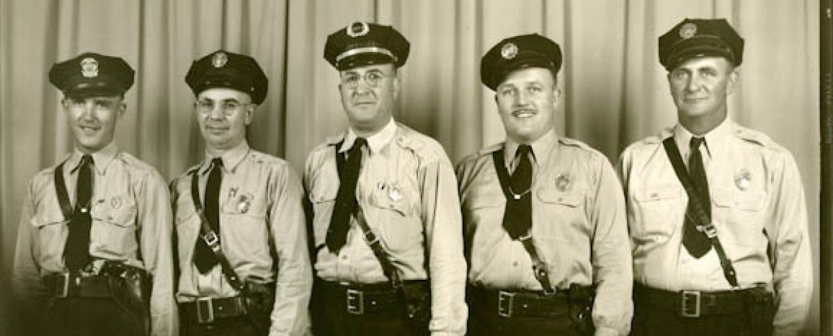 Dickinson PD 1948 (left to right) Jerry Splichal, Frank Wolfe, Chief Ernest Reiche, Matt Zabel, Cliff Davis